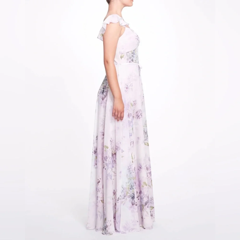 Lilac Floral Marchesa Dress - Picture 2 of 4